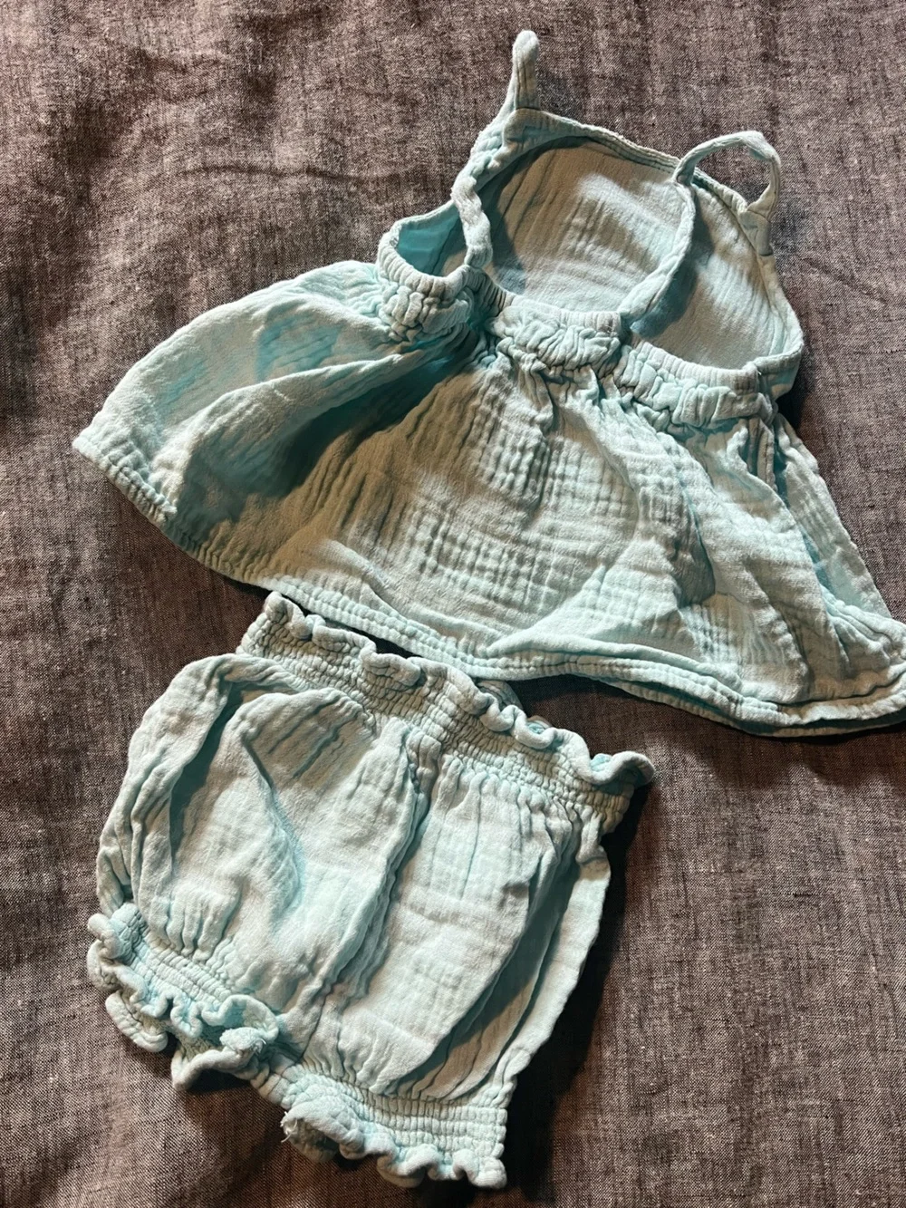 Old Navy Light Blue Muslin Ruffle Shorts